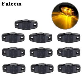 

Fuleem 10PCS 2.5"inch LED Smoke Lens/Amber Truck Trailer Surface Mount Clearance Side Marker Light Lamp 12V 24V Waterproof