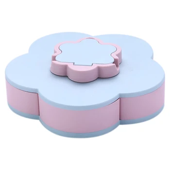 

Petal-Shape Rotating Plastic Flowers Storage Box Fashionable for Seeds Nut Candy Dry Fruit Container Box Tray