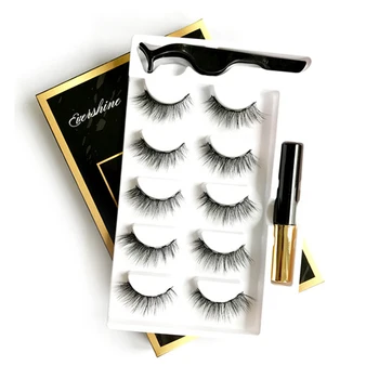 

Magnetic Eyelashes Eyeliner Eyelash Curler 5 pairs Magnet Natural Long Magnetic False Eyelashes With Magnetic Eyeliner