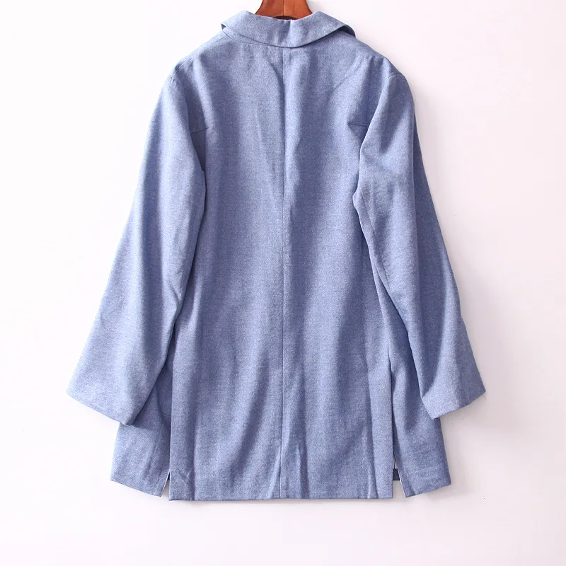 

Oversize Wind ~ Autumn Mid-length Simple Versatile Single Breasted Side Slit WOMEN'S Long Sleeve Suit Jacket 3-Color