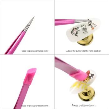

1pc Nail Art Acrylic Gel Pick Tool Pink Eyelash Pliers Anti-static DIY Hand Tweezer Tweezer For nail art Sticker tweezers