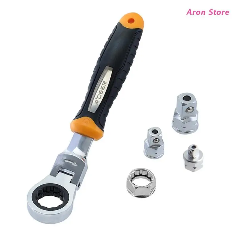 

5pcs/set Ratchet Wrench 1/4" 3/8" 1/2" Adjustable Sleeve Adapter Spanner Repair
