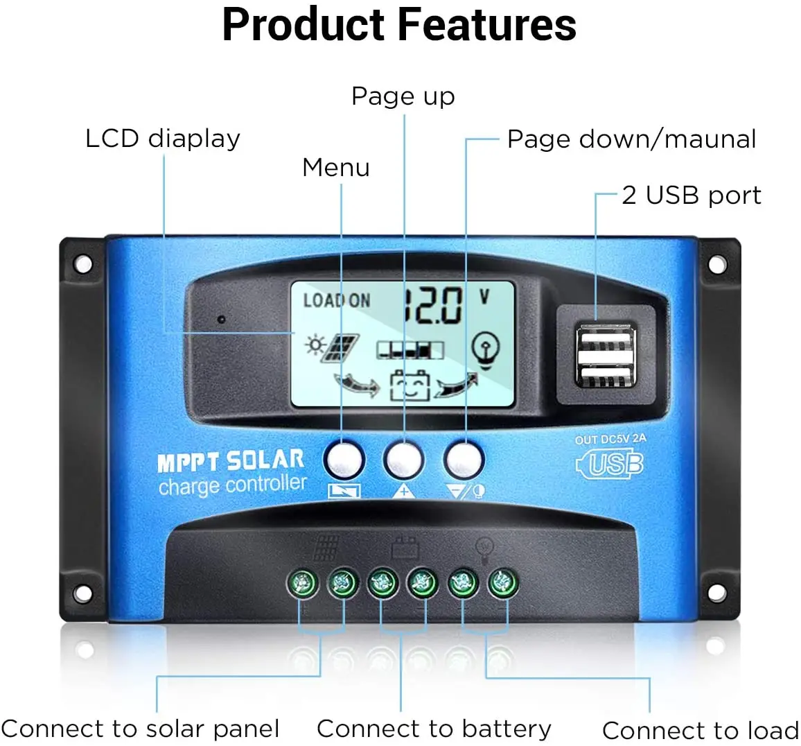 12/24V MPPT Solar Laderegler Solarladeregler Solarpanel Batterieregler Auto NEU 