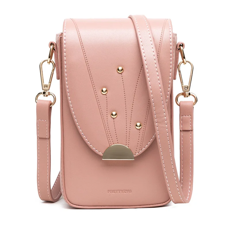 L046 pink Новые модные женские кожаные сумки-мессенджеры для телефона, простая Большая вместительная сумка для денег, держатель для карт, кошелек на молнии, сумки через плечо - Цвет: L046 pink
