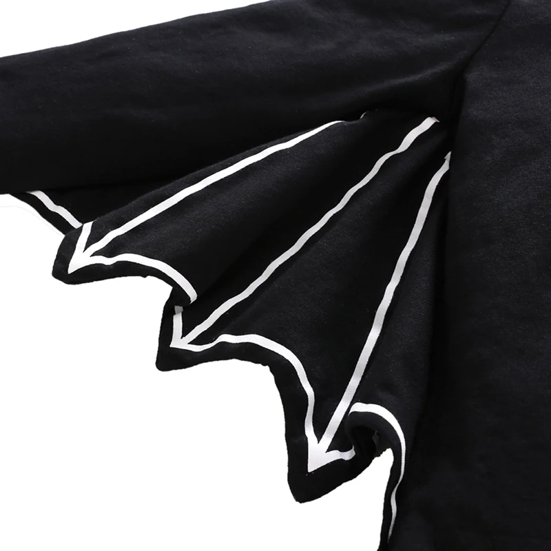Newborn Baby Boys Girls Bat Halloween Cosplay Costume Infant Black Bat sleeve Rompers with Hat 2pcs Children Outfits Set