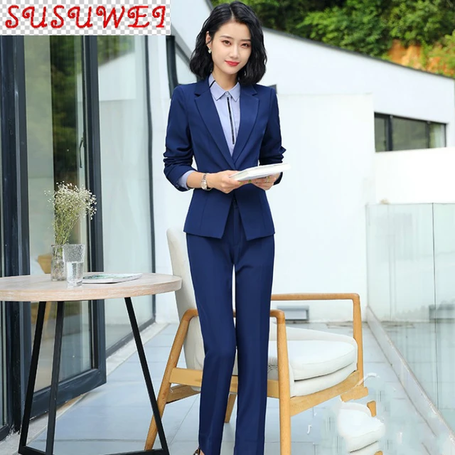 Pantalones de talla grande mujer, ropa profesional de alta calidad, traje de 2 piezas, trajes formales para Otoño e Invierno _ - AliExpress Mobile