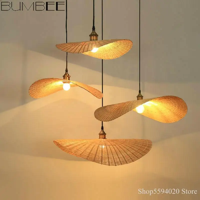Новая китайская бамбуковая люстра светильники японский татами Подвесная лампа