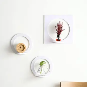 

New Hot 4Pcs/Set Shelves Wall Shelf White Wood Display Storage Rack Room Organizer Ornament Holder Home Decoration