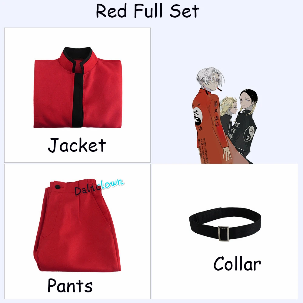 Anime Tokyo Revengers Izana Kurokawa Rindo Haitani Cosplay Black Red Tenjiku Jacket Uniform Party Halloween Christmas Costume wonder woman costume