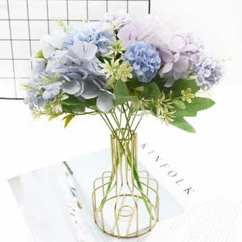 

1 bouquet of hydrangea Artificial flower Home decoration accessories Wedding Diy Dining table Wine cabinet Indoor furnishings