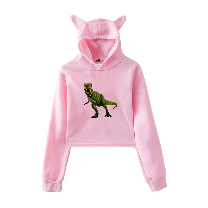 Kawaii Hoodie 1 Женские толстовки в стиле Харадзюку с ушками, уличная одежда с динозаврами, свитшоты, осенняя Повседневная Толстовка с капюшоном, пуловеры, топы для девочек, модная одежда - Цвет: Kawaii Hoodie 1