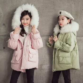 

Children 's Down Jacket 2020 Korean Style Winter New Girl 's Down Coat 90 White Duck Down Liner Hooded Down Jacket