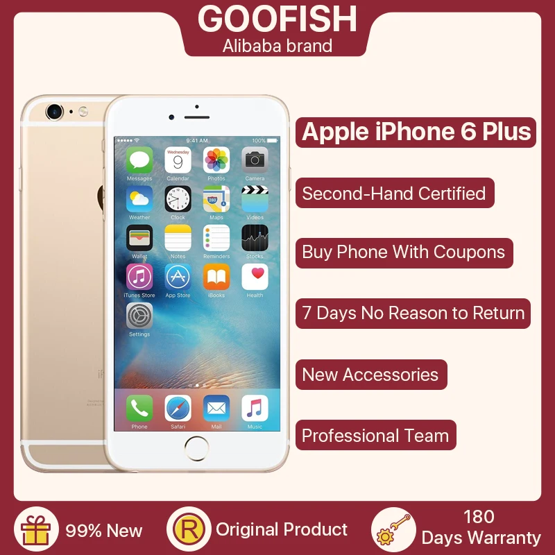 Оригинальный Apple iPhone 6 Plus 95% Новый 5 дюймов экран 16/64/128 ГБ iOS смартфон NFC 8 Мп камера