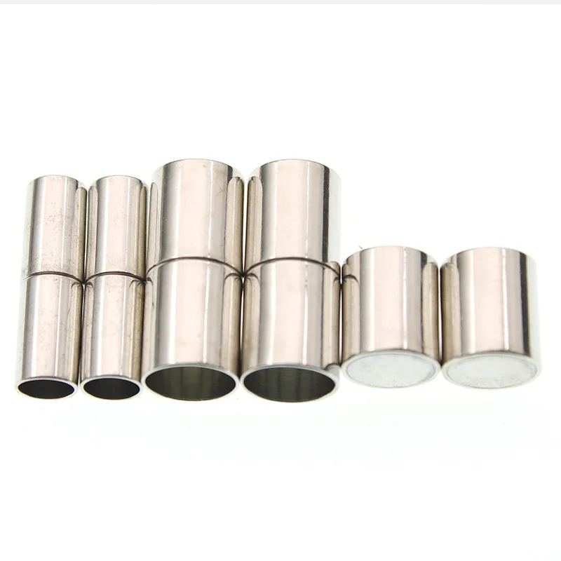 

10pcs Strong Round Tube Magnetic Clasps End Caps Bracelet Connectors Fit 3/4/5/6/7/8mm Leather Cord DIY Jewelry Making Z730
