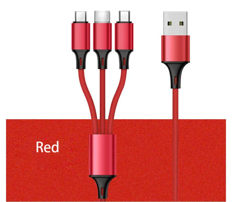 DUSH USB кабель для iPhone XS X 8 7 зарядное устройство 3 в 1 микро USB кабель для Android USB TypeC кабели для мобильных телефонов для samsung