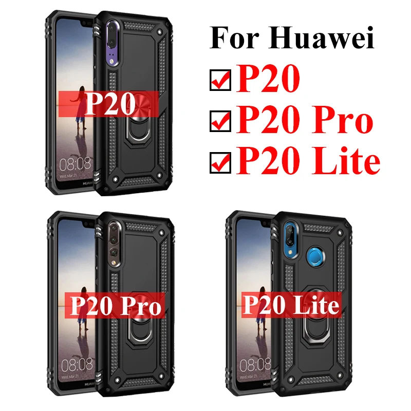 Противоударный чехол для huawei P20 Lite Pro Чехол сверхмощный Huwei P 20 светильник 20lite 20pro защитный бампер кольцо держатель броня подставка