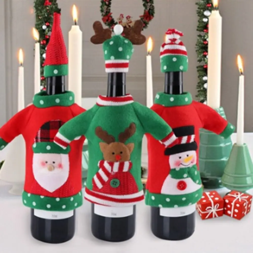 Good Design Christmas Party Decoration Red Wine Bottle Cover New Year's Products New Year Decor