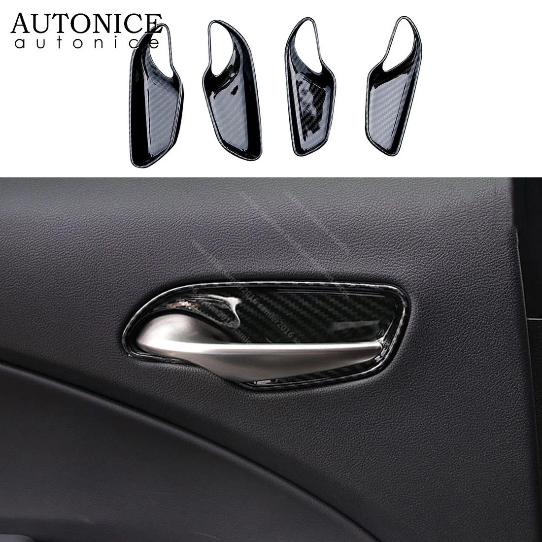 Carbon fiber color Interior Door Handle Bowl Cover Fit For Lexus UX 2019 250H 200 Accessories ABS Silver | Автомобили и мотоциклы