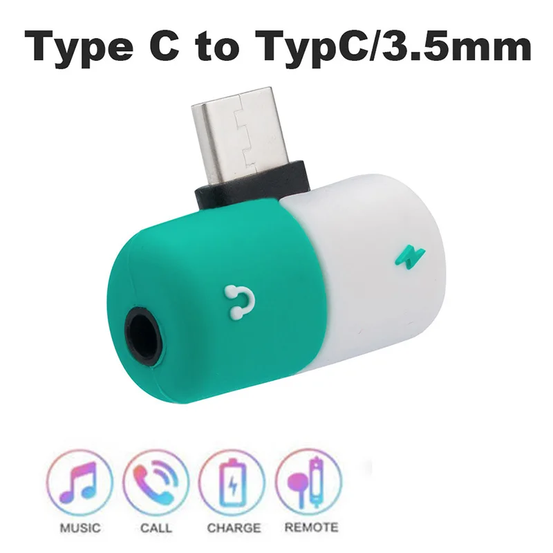

Type C To 3.5 Mm Earphone Jack Adapter Charging Audio Cable Converter USB Type C Splitter Headphone Adapter for Xiaomi