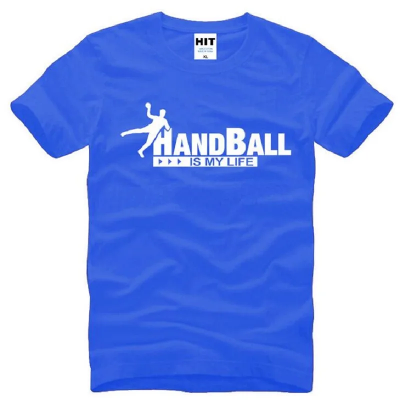 Гандбол Футболка с принтом Мужская хлопковая футболка с коротким рукавом и круглым вырезом Handball Is My Life креативный Фитнес Топ Футболка для