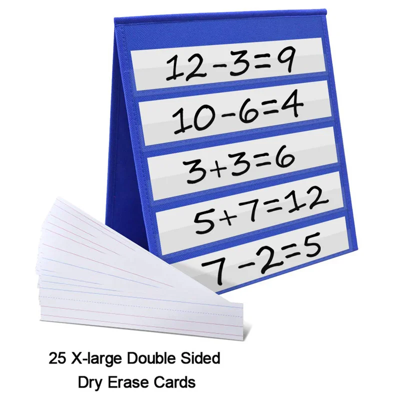 

Desktop Pocket Chart Teaching Double-sided Self-standing Foladble for Classroom FKU66
