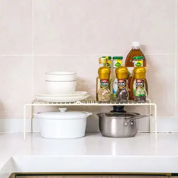 

Iron Kitchen Storage Rack Dish Drying Rack Spice Jars Seasoning Bottles Holder Shelf Kitchen Cabinet Organizer Cooker Holder