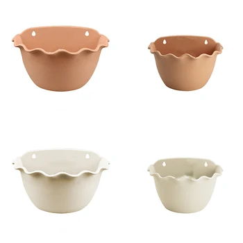 

1pc Wall Hanging Planter Flowerpot Semicircle Wall Hanging Basin Indoor and Outdoor Potted Garden Supplies Flower Container