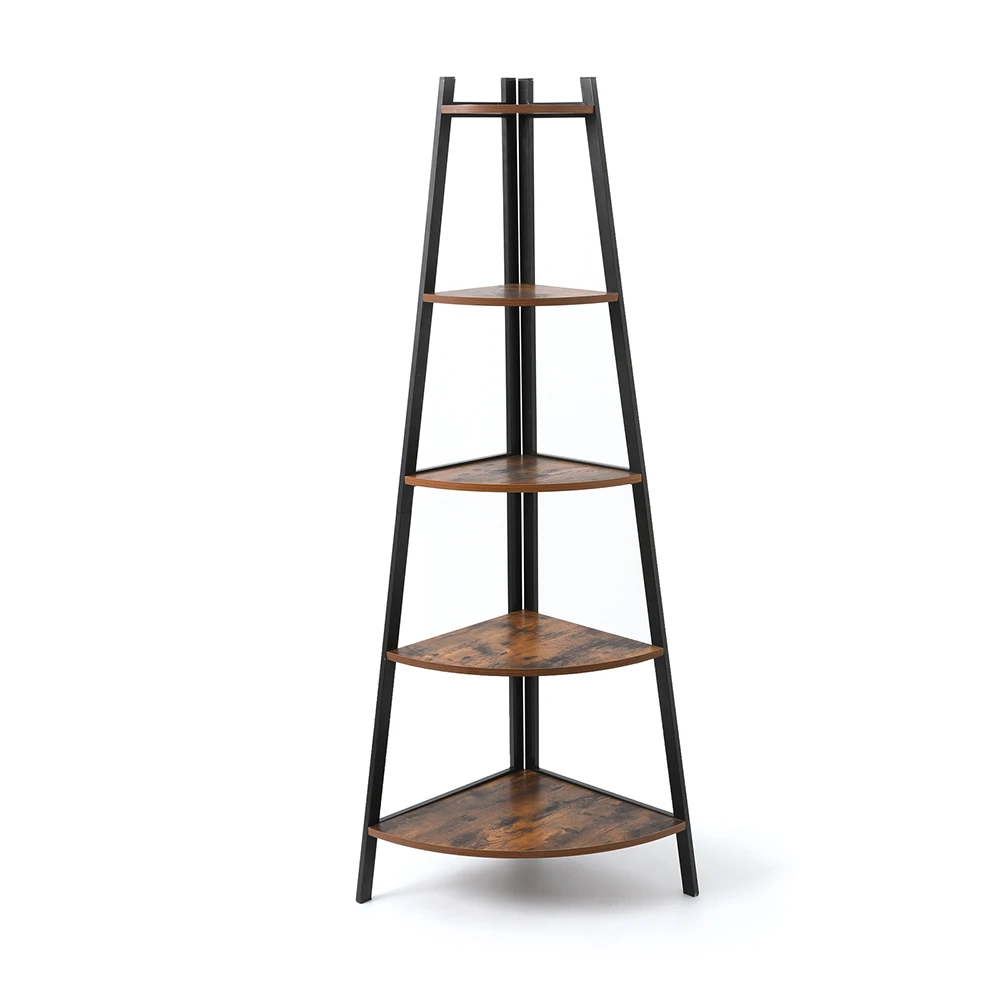 Industrial Corner Ladder Shelf 5 Tier Bookcase A Shaped Utility Display Storage Rack Plant Stand Wood Look Accent Metal Frame Storage Holders Racks Aliexpress