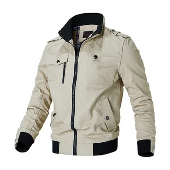 Men Fashion Casual Windbreaker Jacket Coat Men 2021 Spring Autumn New Hot Outwear Stand Slim Military Jacket Mens 2