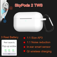 SkyPods 2 Tws 1:1 Air3 беспроводные Bluetooth наушники шумоподавление с чип Qualcomm PK H1 чип i9000 i100000 TWS для iPhone11