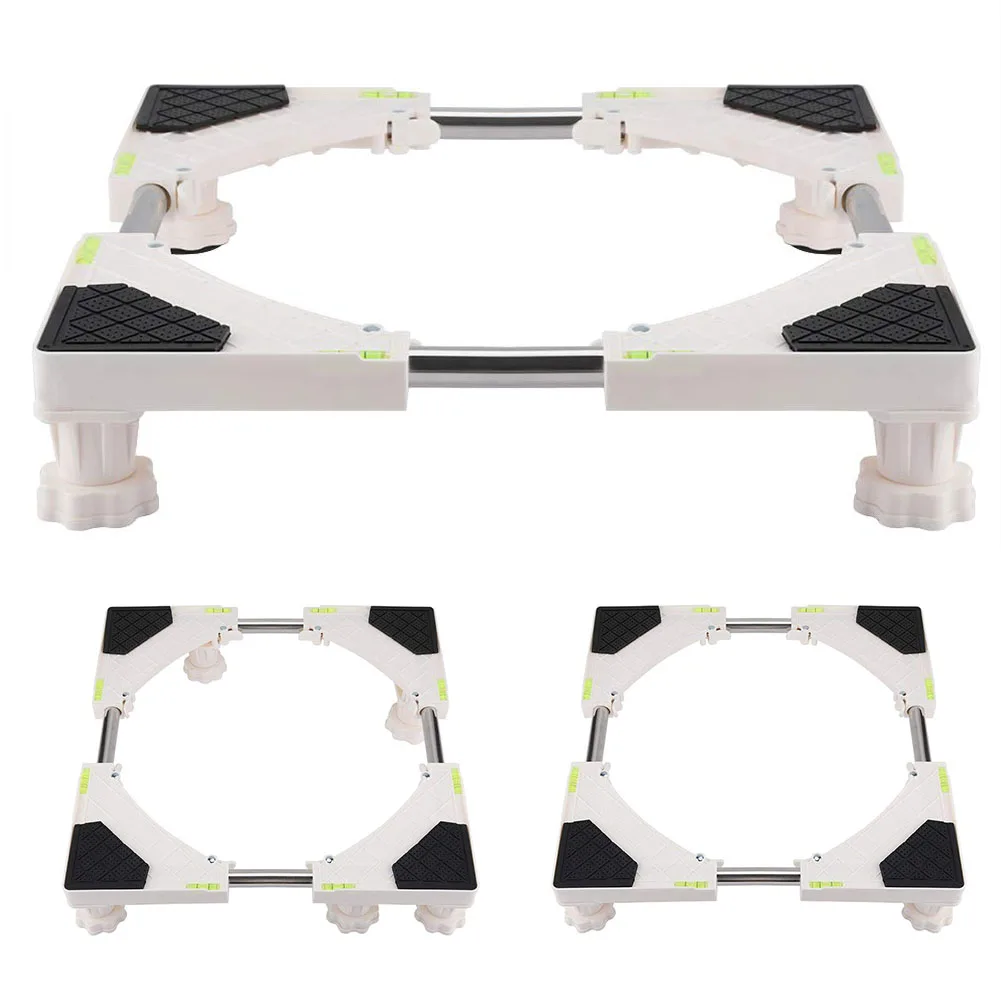 4/8 Feet Bracket Shockproof Heavy Duty Anti Slip With Wheels Mount Refrigerator Holder Washing Machine Base Adjustable Stand