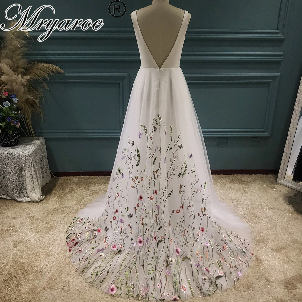 ball gown wedding dress Mryarce Elegant Embroidery Lace Floral Sleeveless Spring Wedding Dress Bridal Gowns Vestido De Noivas ball gown wedding dress
