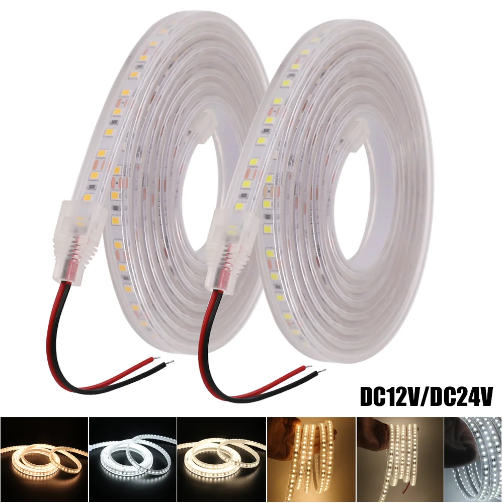Tira de luces Led cinta impermeable IP67, 1M, 2M, 3M, 4M, 5M, 10M, 120Led/M, lámpara de luz Led Flexible, cc 12V, LED| - AliExpress