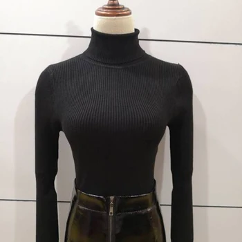

Turtleneck Thick Knitted Sweater Women Winter Casual Cute Warm Pullovers Ladies Fashion Long Sleeve Elastic Slim Bottoming Tops