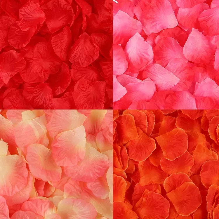 1000/3000pcs Artificial Rose Petals Colorful Wedding Romantic Silk Rose Flower Petal Girl Wedding Decoration Roses Supplies