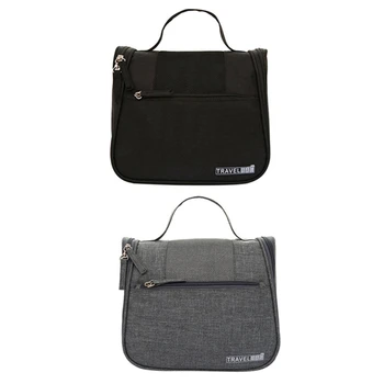 

FGGS-2x Gray / Black Vanity Women Men Toilet Toiletry Kit Cosmetic Makeup Make Up Bag Case for Travel Organizer Pouch