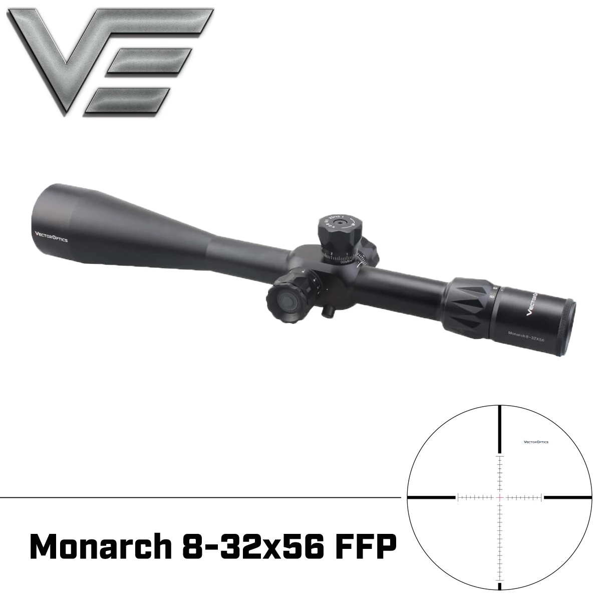 Векторная оптика Monarch 8 32x56 FFP тактический прицел 1/8 MOA Mildot сетка с креплением и