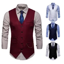 New Style Men Suit Waistcoat Korean-style Slim Fit Customizable Large Size Vest Photo Shoot Marriage Formal Dress