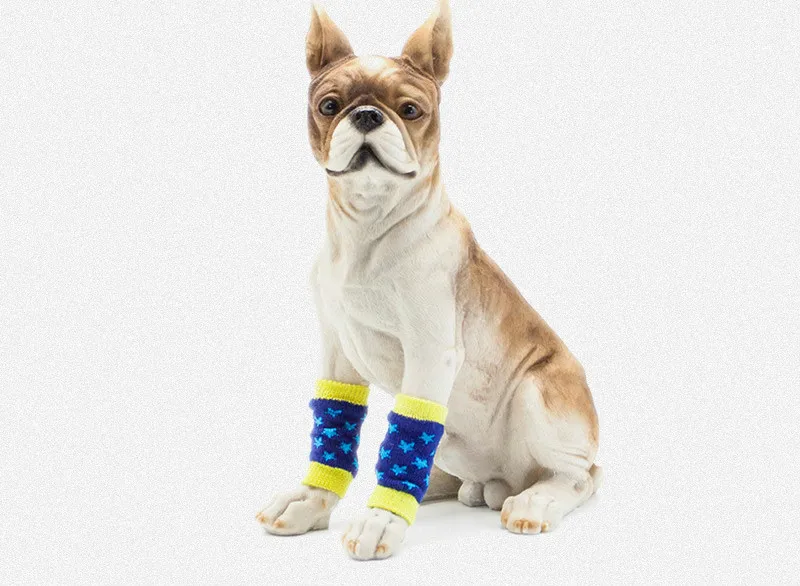 

Pet Socks Knee Protectors Breathable Dog Paw Protectors Pet Supplies Have Four Colors Are Available and Have a Good Quality