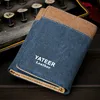 Retro Men's Wallet Business ID Card Holders Purse Small Leather Card Wallets Short Bifold Wallet for Men Slim Purses Male Wallet ► Photo 1/6