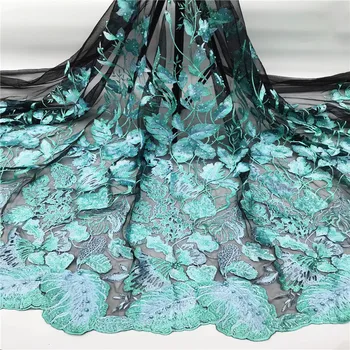 

2019 Latest African French Lace Nigerian Lace Fabrics High Quality French Tulle Laces with Stones for party Dress