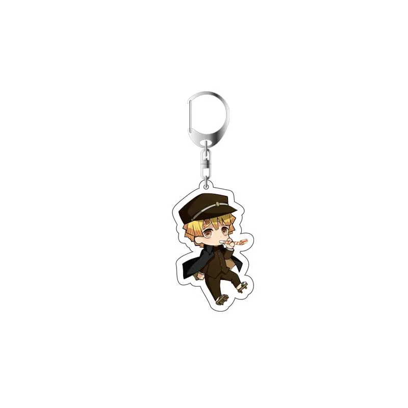 30Pcs/Lot Anime Keychains Demon Slayer Keychain Kimetsu No Yaiba Acrylic Key Ring for Women Man Gift Wholesale