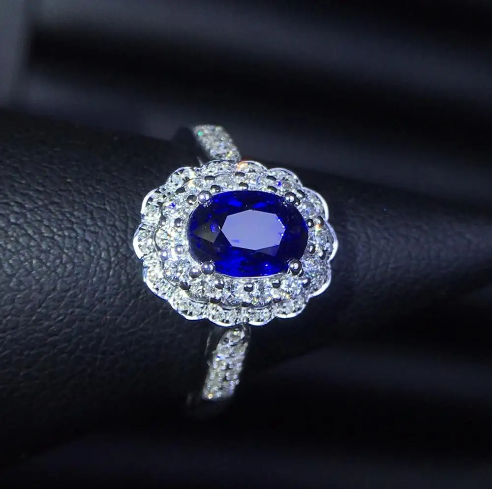 Хорошее ювелирное изделие, сапфировое кольцо, натуральный 1.04ct, не нагревается, васильковый синий сапфир, драгоценный камень, ювелирное изделие для женщин, кольца с бриллиантами