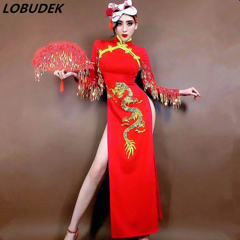 Cheongsam Costume Women Stage Wear 