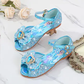 

kids girls crystal sandals fashion Frozen cosplay party dance shoes high quality toddler anti-slippery summer princess sandals