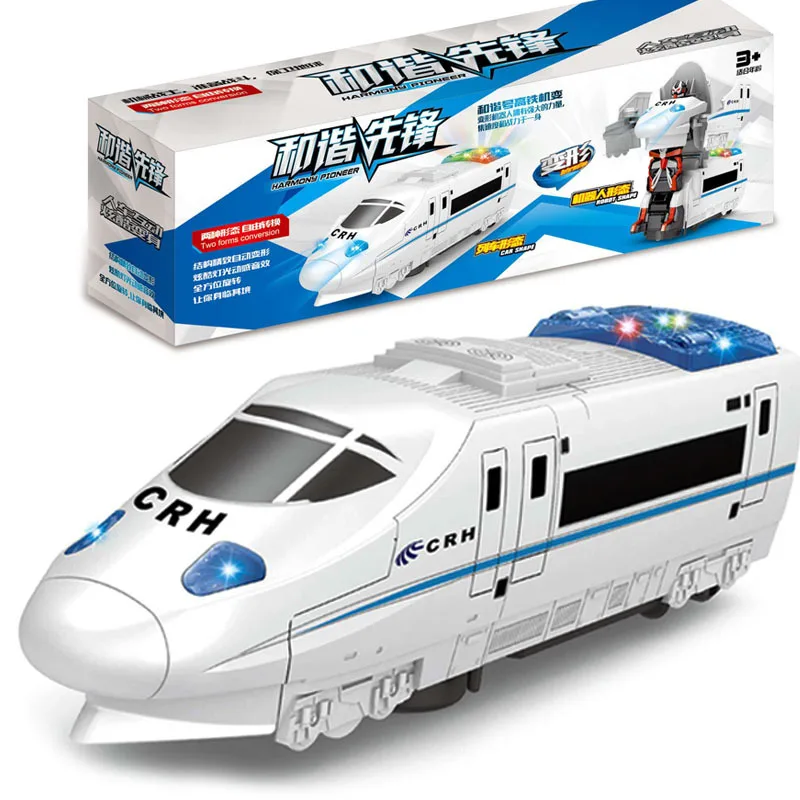 

Mining Hot Selling Deformation Robot Transformation Harmony Toy Electric Universal Train Transformation Toy Light