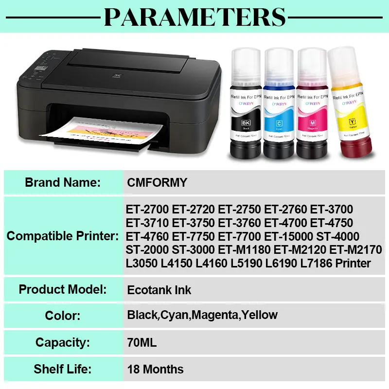 104 522 Refill Dye Ink For Epson Ecotank Et-2710 Et-2711 Et-2712 Et-2714  Et-2715 Et-2720 Et-2726 Et-4700 Inkjet Eco Tank Printer - Ink Refill Kits -  AliExpress