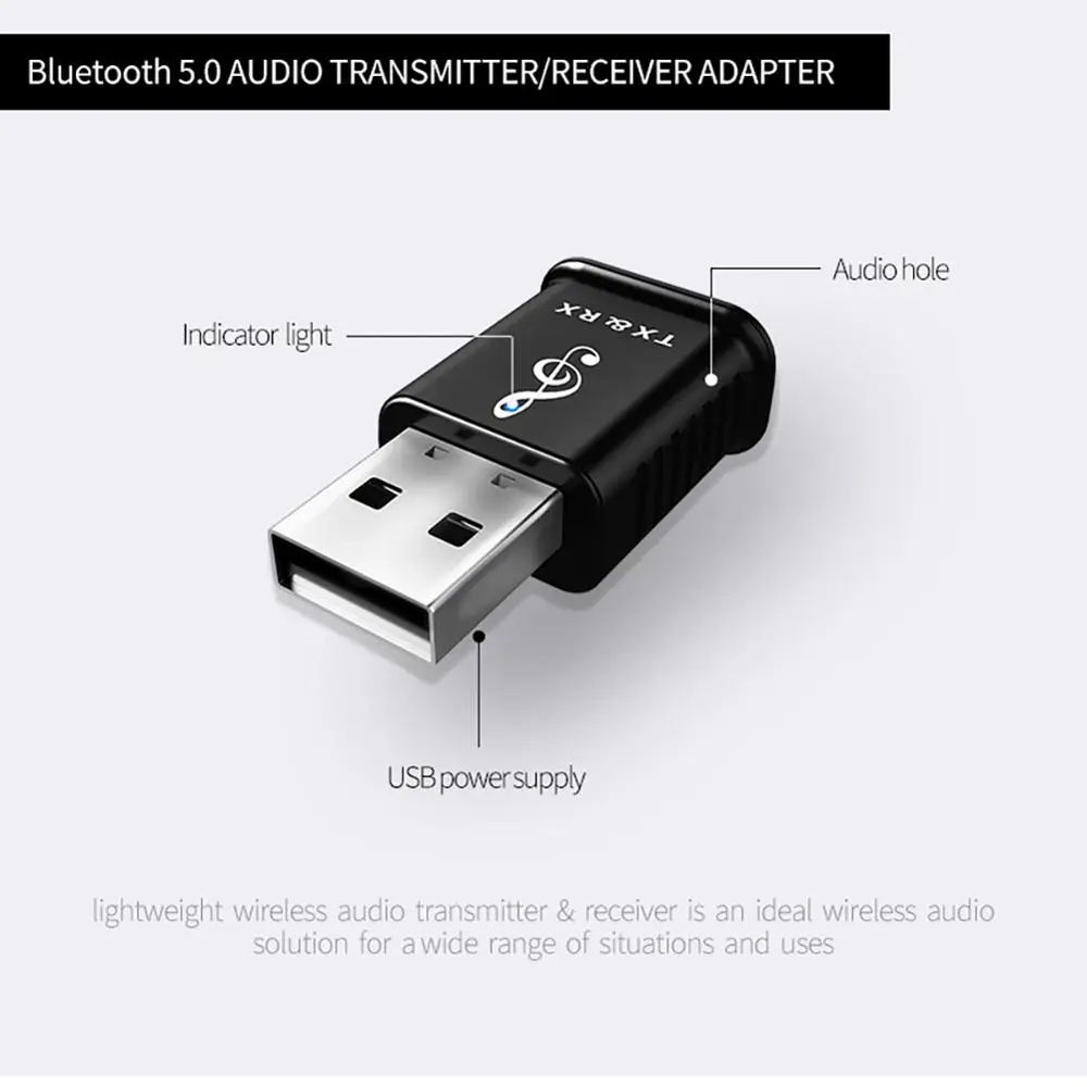Bluetooth 5,0 аудио приемник передатчик USB AUX 3,5 мм разъем беспроводной адаптер USB Bluetooth передатчик