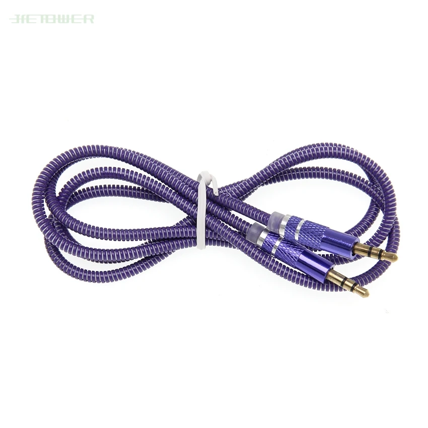 3 5 Jack AUX Audio Cable 3 5MM Male to Male Cable For Phone Car Speaker MP4 Headphone 1M Jack 3 5 Spring Audio Cables 50pcs lot