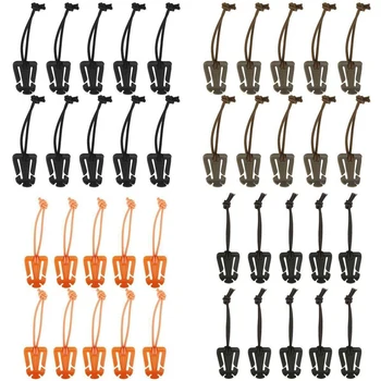

10Pcs Tactical Gear Clips Buckle Strap Hooks Keychain Elastic Tie down Strap for Molle Backpack Webbing Attachments Outdoor Tool